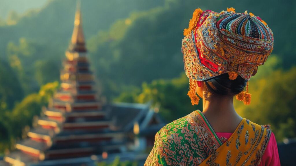 Habits ancestraux de Thailande : splendeur et raffinement